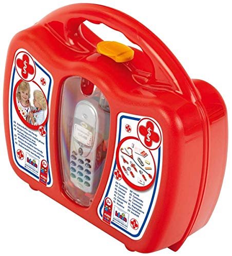 Theo Klein 4350 Arztkoffer mit Handy | Robuster Koffer mit Stethoskop, Spritze und vielem mehr | Mit batteriebetriebenem Handy mit Sound | Maße: 27 cm x 24 cm x 10 cm | Spielzeug für Kinder ab 3 Jahren von Theo Klein