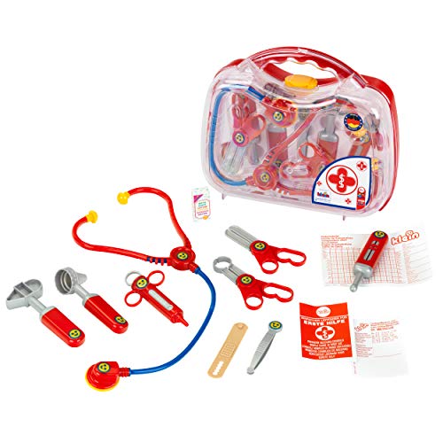 Theo Klein 4395 Arztkoffer I Transparenter und robuster Doktorkoffer mit viel Zubehör I Maße: 27 cm x 10 cm x 24 cm I Spielzeug für Kinder ab 3 Jahren von Theo Klein