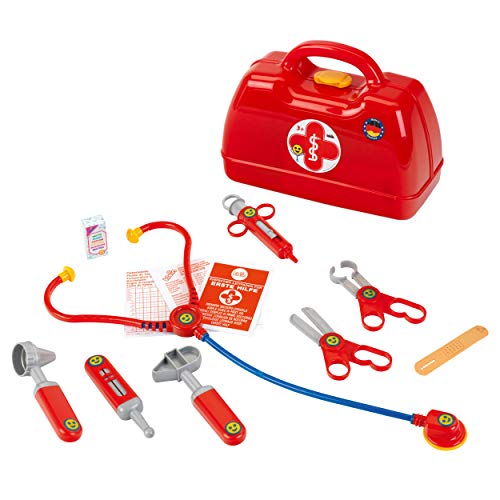 Theo Klein 4457 Arztkoffer | Mit Stethoskop, Thermometer, Spritze und vielem mehr | Robuster Koffer mit praktischem Tragegriff | Maße: 24 cm x 11 cm x 19 cm | Spielzeug für Kinder ab 3 Jahren von Theo Klein