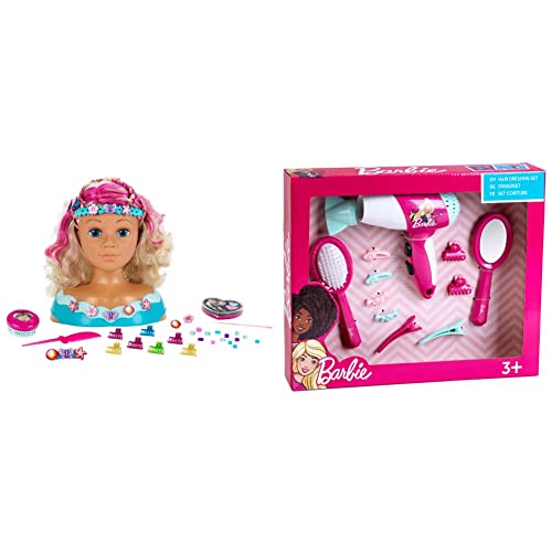 Theo Klein 5398 Princess Coralie Schmink- und Frisierkopf „Mariella“ | Mit Haarschmuck, Kosmetik u.v.m. & 5790 Barbie Frisier-Set I Zubehör und Accessoires im Barbie-Look von Theo Klein