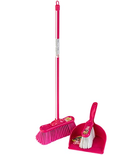 Theo Klein 6351 Barbie 3-teilige Classic Besengarnitur I Kinder-Besen, Handbesen und Handschaufel im Barbie-Look I Maße: 62 cm x 17 cm x 62 cm I Spielzeug für Kinder ab 3 Jahren von Theo Klein