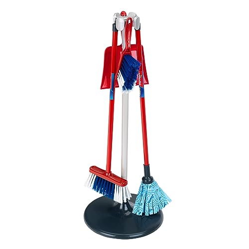 Theo Klein 6765 Vileda Cleaning Station I Kinder-Putzset inkl. Besen, Wischmop u.v.m. I Leicht montierbarer Aufbewahrungsständer I Maße: 25 cm x 25 cm x 66 cm I Spielzeug für Kinder ab 3 Jahren von Theo Klein