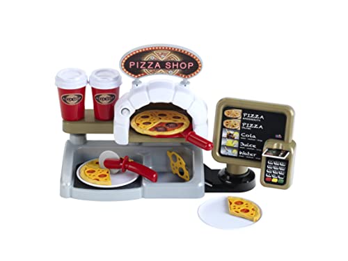 Theo Klein 7309 Pizza Shop I Inkl. Spiel-Pizza zum Belegen und viel Shop-Zubehör I EC-Karte und Lesegerät mit Sound I Maße: 37 cm x 14,5 cm x 23,5 cm I Spielzeug für Kinder ab 3 Jahren von Theo Klein