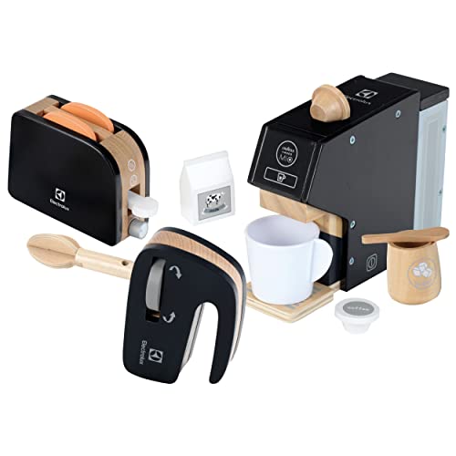 Theo Klein 7404 Electrolux Küchen-Set, Holz | Hochwertiges Kinder-Küchsenset bestehend aus Kaffeemaschine, Mixer und Toaster | Zubehör für Spiel-Küchen | Spielzeug für Kinder ab 3 Jahren von Theo Klein