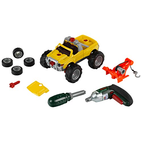 Theo Klein 8168 Bosch Truck Set, 3 in 1 I Konstruktionsset für 3 LKW-Modelle I Inkl. batteriebetriebenem Spiel-Akkuschrauber I Spielzeug für Kinder ab 3 Jahren von Theo Klein