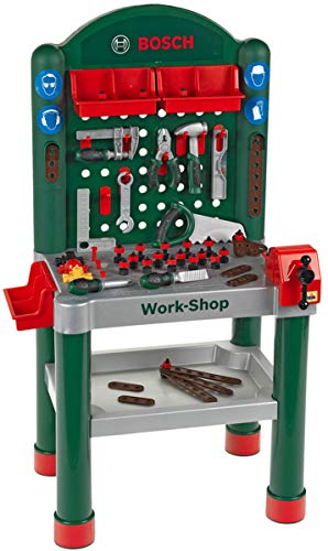 Theo Klein 8320 Bosch Workshop | 79-teilig|Arbeitsplatte mit Lernfunktion | Maße: 50 cm 37 cm 102 cm | Spielzeug für Kinder ab 3 Jahren von Theo Klein