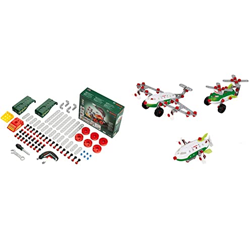 Theo Klein 8497 Multi-Tech Konstruktionsset mit Bosch Ixolino | 107 Bauteile ab 3 Jahren, 27 x 9 & 8790 Bosch 3 in 1 Konstruktions-Set Aircraft Team ab 3 Jahren, 26.5 x 22 x 12 cm von Theo Klein