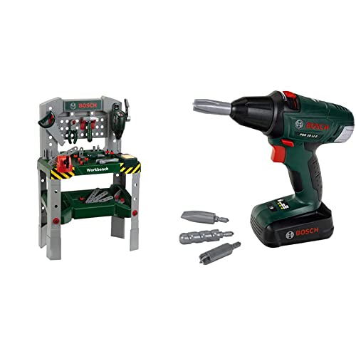 Theo Klein 8637 Bosch Werkbank 48-teilig | Arbeitsplatte mit Lernfunktion & 8567 Bosch Akkuschrauber | Mit rotierenden und auswechselbaren Aufsätzen Theo Klein 8637 Bosch Werkbank 48-teilig | Arbeitsplatte mit Lernfunktion & 8567 Bosch Akkuschrauber | Mit rotierenden und auswechselbaren Aufsätzen von Theo Klein