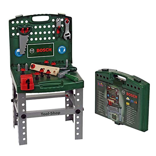 Theo Klein 8681 Bosch transportabler Tool-Shop I Werkbank zum Koffer klappbar I Inkl. Werkzeugen und Werkstatt-Zubehör I Maße: 41,5 cm x 38,5 cm x 76,5 cm I Spielzeug für Kinder ab 3 Jahren Theo Klein 8681 Bosch transportabler Tool-Shop I Werkbank zum Koffer klappbar I Inkl. Werkzeugen und Werkstatt-Zubehör I Maße: 41,5 cm x 38,5 cm x 76,5 cm I Spielzeug für Kinder ab 3 Jahren von Theo Klein