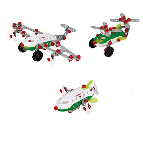 Theo Klein 8790 Bosch 3 in 1 Konstruktions-Set Aircraft Team I Zum BAU verschiedener Luftfahrzeuge I Inklusive Baupläne für 3 Modelle I Spielzeug für Kinder ab 3 Jahren von Theo Klein