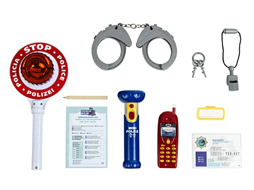 Polizei-Set | Besteht aus 10 Teilen | Inklusive batteriebetriebener Taschenlampe und Polizeikelle mit Licht | Verpackungsmaße: 40 cm x 32 cm x 4,5 | Spielzeug für Kinder ab 3 Jahren von Klein