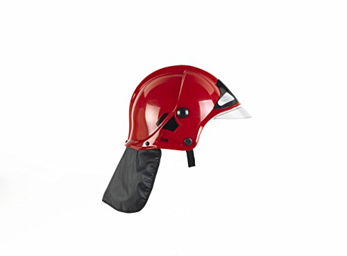 Theo Klein 8901 Feuerwehrhelm, rot I Originalgetreue Nachbildung im MSA-Design I Bewegliches Visier I Größenverstellbar I Maße: 31 cm x 17,5 cm x 21 cm von Theo Klein