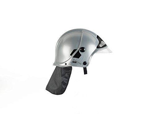 Theo Klein 8902 Feuerwehrhelm, silber I Originalgetreue Nachbildung im MSA-Design I Bewegliches Visier I Größenverstellbar I Maße: 31 cm x 17,5 cm x 21 cm von Theo Klein