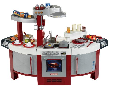 Theo Klein 9125 Miele Küche No. 1 | Beidseitig bespielbare Kinder-Küche | Kochplatte mit Sound und zahlreichem Zubehör | Maße: 137 cm x 55 cm x 95 cm | Spielzeug für Kinder ab 3 Jahren von Theo Klein