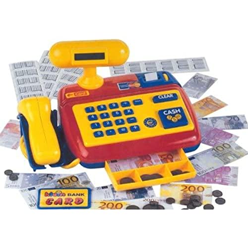 Theo Klein 9330 Elektronische Registrierkasse I Spielkasse mit Scanner, Taschenrechner, Sound I Inkl. Spielgeld I Maße: 26,5 cm x 17 cm x 14 cm I Spielzeug für Kinder ab 3 Jahren von Theo Klein