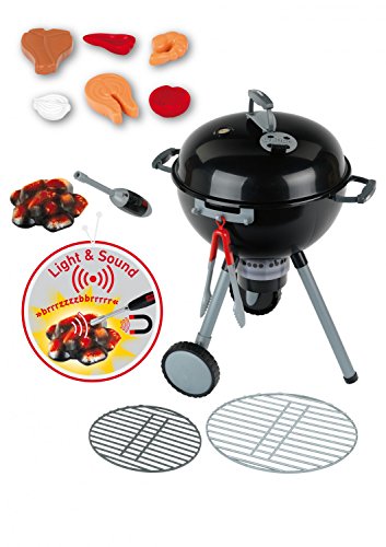 Theo Klein 9400-TK 9401 Weber Kugelgrill Premium mit Licht und Sound I Mit Kohlehaufen, Grillzange und vielem mehr I Inkl. Feuerzeug mit Magnetkopf zum Aktivieren des Kohlehaufens von Theo Klein