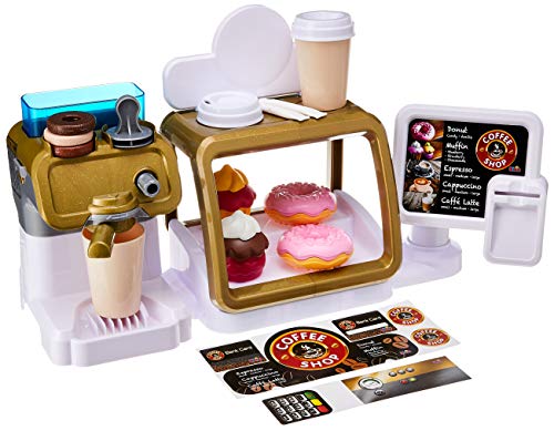 Theo Klein 9528 Coffee Shop I Espresso-Bar mit Wasserdurchlauffunktion und Touchdisplay I Inkl. Zubehör und Spielzeug-Lebensmittel I Maße: 45 cm x 23,5 cm x 13 cm I Spielzeug für Kinder ab 3 Jahren von Theo Klein