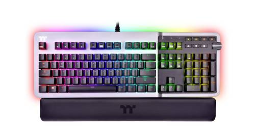 Thermaltake Argent K5 Sliver Switch (GER) Kabelgebunden Gaming-Tastatur Deutsch, QWERTZ Titanium Bel von Thermaltake