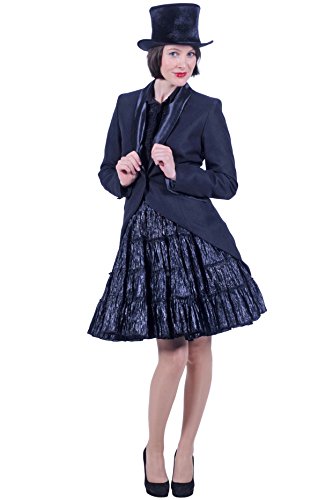 Damen-Frack in schwarz | Frack-Deluxe für Karneval oder Fasching (XL) von Thetru