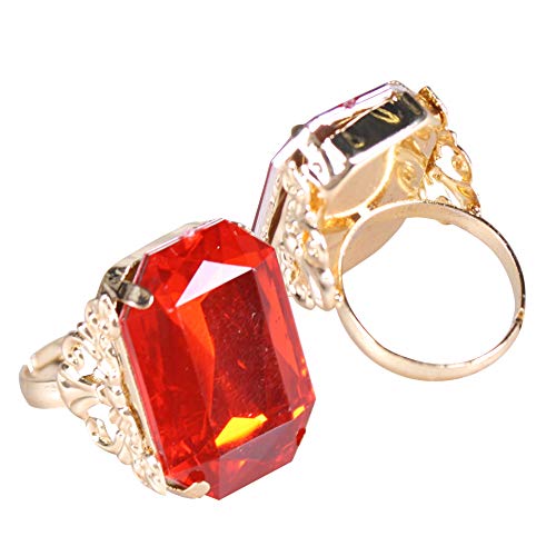 Thetru 2258 Nikolaus-Ring Rechteckig Einheitsgröße Rot/Gold von Thetru