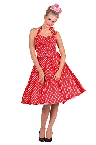 Thetru Damen Kostüm 50er Jahre Rock'n Roll Kleid rot Karneval Gr.XL von Thetru