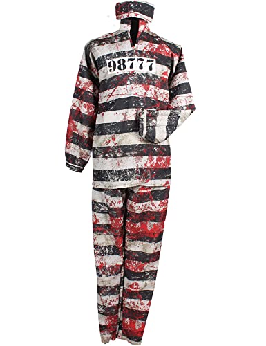 Thetru Halloween Kostüm Bloody Prisoner für Herren | Blutiges Sträflingskostüm Vampir Geist L von Thetru