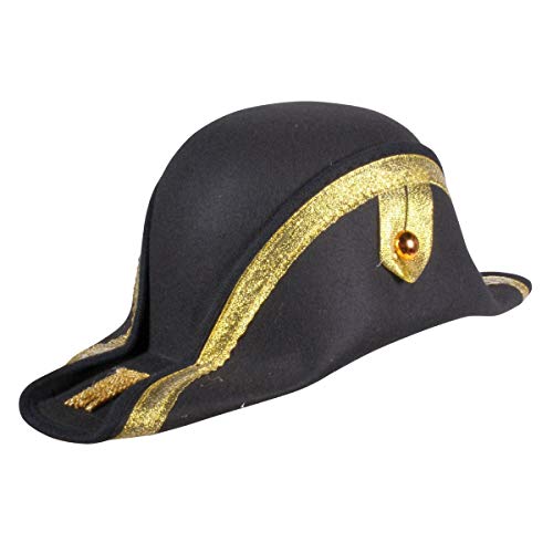 Thetru Kostüm Zubehör Napoleon Hut Basic schwarz gold Karneval Fasching von Thetru