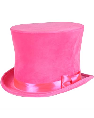 Thetru Kostüm Zubehör Zylinder Hut neon pink Karneval Fasching Gr. 59/60 von Thetru