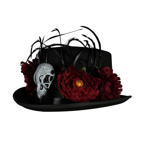 Thetru Zylinder Voodoo Priester | Schwarz Rot mit Blumen von Thetru