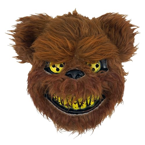 Think Jeck! Gruselige Bärenmaske Halloween Maske Realistisches Horror, Maske für Halloween Kostüm Karnevalsparty Cosplay Maskerade Hochwertiges Kunststoff, Atmungsaktiv, Universalgröße von Think Jeck!