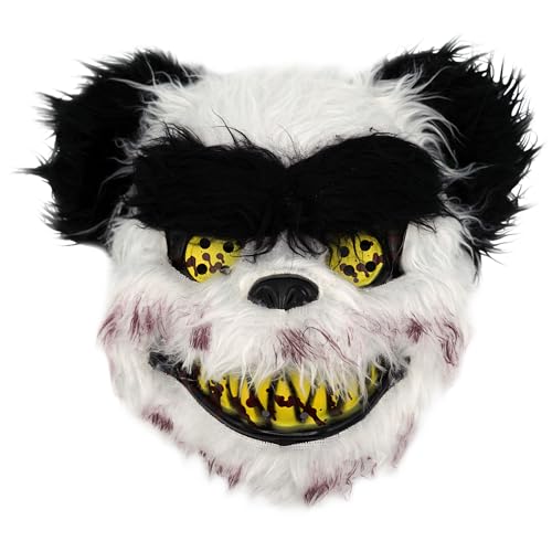 Think Jeck! Gruselige Panda Blutige Halloween Maske Realistisches Horror, Maske für Halloween Kostüm Karnevalsparty Cosplay Maskerade Hochwertiges Kunststoff, Atmungsaktiv, Universalgröße von Think Jeck!