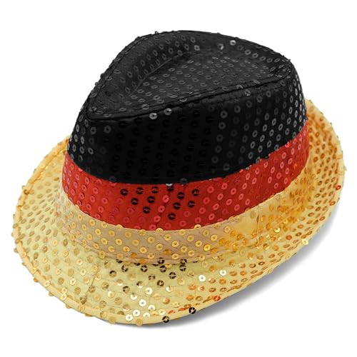 Think Jeck! Pailletten Hut EM & WM Trilby Glitzer Damen & Herren Deutschland Fanartikel von Think Jeck!