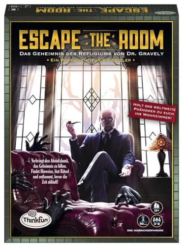 ThinkFun - 76310 - Escape the Room: Das Geheimnis des Refugiums von Dr. Gravely. Könnt ihr alle Geheimnise und Rätsel lösen? Ein Escape-Spiel für Einsteiger. von ThinkFun