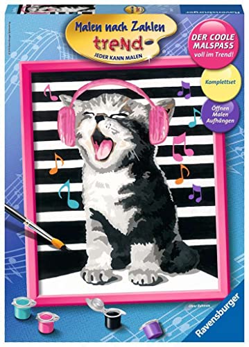 Ravensburger Malen nach Zahlen 28431 - Singing Cat - Für Erwachsene und Kinder ab 12 Jahren, Yellow von Ravensburger