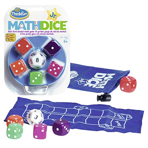 Think Fun - Math Dice Junior, Kreatives STEM Spiel mit Würfeln für Kinder ab 6+ Jahren von ThinkFun