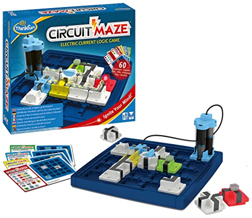 ThinkFun - 76341 - Circuit Maze -- das spannungsgeladene Logikspiel von ThinkFunk für Jungen und Mädchen ab 8 Jahren. Stromkreis mit LED-Lichtern und Schalter. von ThinkFun