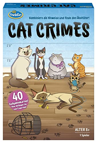 ThinkFun - 76366 - Cat Crimes - Das flauschige und freche Kombinations- und Deduktionsspiel mit Katzen. Finde den Übeltäter! von ThinkFun