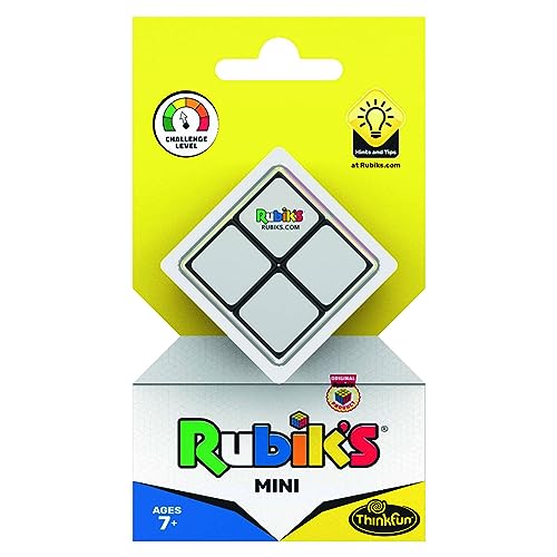 ThinkFun - 76393 - Rubik's Mini, der Einstieg in die Welt des original Rubik's Cubes. Kompakter 2x2 Würfel und damit EIN perfektes Geduldsspiel für unterwegs. von ThinkFun