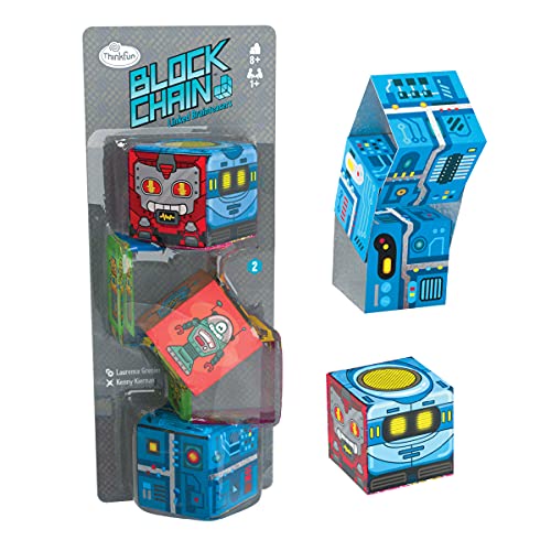 ThinkFun 76425 Block Chain:Roboter - Die neuen Brainteaser für Mädchen und Jungen ab 8 Jahren. Gehirntraining mit Würfelketten, perfekt zum Mitnehmen und verschenken von ThinkFun