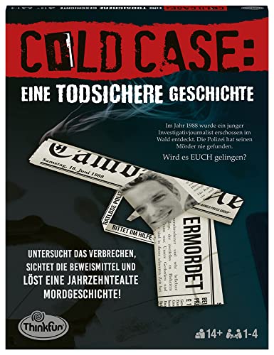 ThinkFun - 76464 - Cold Case: Eine todsichere Geschichte. Der Krimi im eigenen Heim. Wer findet den Mörder? EIN Rätsel-Spiel für Einen oder in der Gruppe ab 14 Jahren von ThinkFun