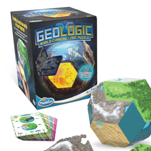 ThinkFun - 76497 - GeoLogic, das weltverändernde Logik Spiel für alle ab 8 Jahren. Fünf unterschiedliche Biome müssen in diesem Rätsel Immer Wieder neu angeordnet Werden. von ThinkFun