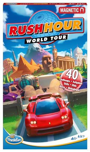 ThinkFun - 76544 - Rush Hour World Tour - Das magnetische Reise-Knobelspiel. Perfekt für die Reise und als Geschenk! von ThinkFun