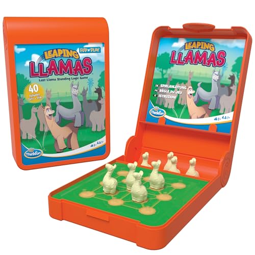 ThinkFun 76545 - Flip N' Play Leaping Llamas - das Logikspiel, für Kinder und Erwachsene ab 8 Jahren, ab 1 Spieler, White von ThinkFun