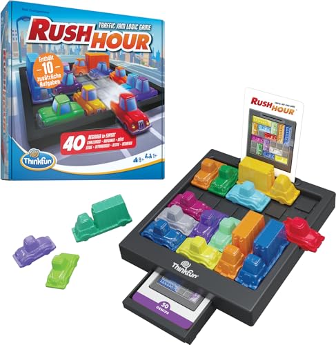 ThinkFun Rush Hour® - Das geniale Stauspiel. Logikspiel von Thinkfun für Kinder und Erwachsene, ab 8 Jahren. Inklusive 10 zusätzlicher Aufgaben, Amazon Sonderedition von ThinkFun