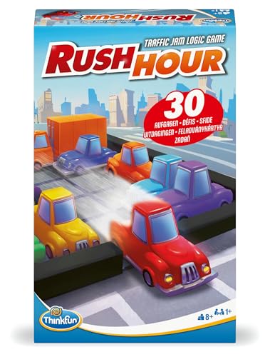 ThinkFun - 76642 - Rush Hour Mitbringspiel - Das bekannte Logikspiel im kompakten Format als Reisespiel für Kinder und Erwachsenen ab 8 Jahren von ThinkFun