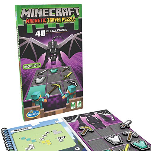 ThinkFun Minecraft Magnetisches Reise-Puzzle, Herausforderung, Logik-Gehirnspiel und Mint-Spielzeug für Kinder ab 8 Jahren, Geschenke für Jungen und Mädchen von ThinkFun