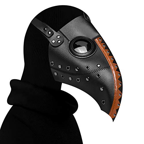 ThinkTop Pest Arzt Vogelmaske Lange Nase Schnabel Cosplay Steampunk Halloween Kostüm Requisiten Festival Party Dress Up (Schwarz Stil 5) von ThinkTop