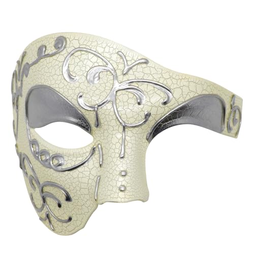 Thmyo Das Phantom der Venezianischen Karnevals-Maskerade-Maske des Vintagen Entwurfs-halber Gesichts-Männer (Beige) von Thmyo