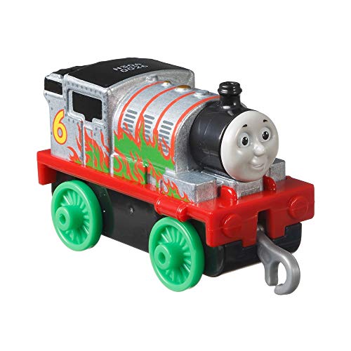 Thomas and Friends Adventures GYV66 Percy Motor aus verchromtem Metall mit grünen Flammen von THOMAS & FRIENDS