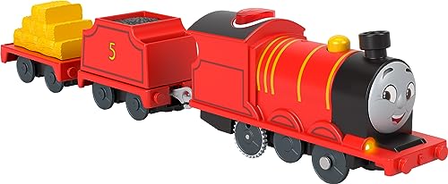 Thomas & Friends Motorisierter Spielzeugzug Sprechender James batteriebetriebener Motor mit Geräuschen und Sätzen für Vorschulkinder ab 3 Jahren, HTN58 von THOMAS & FRIENDS